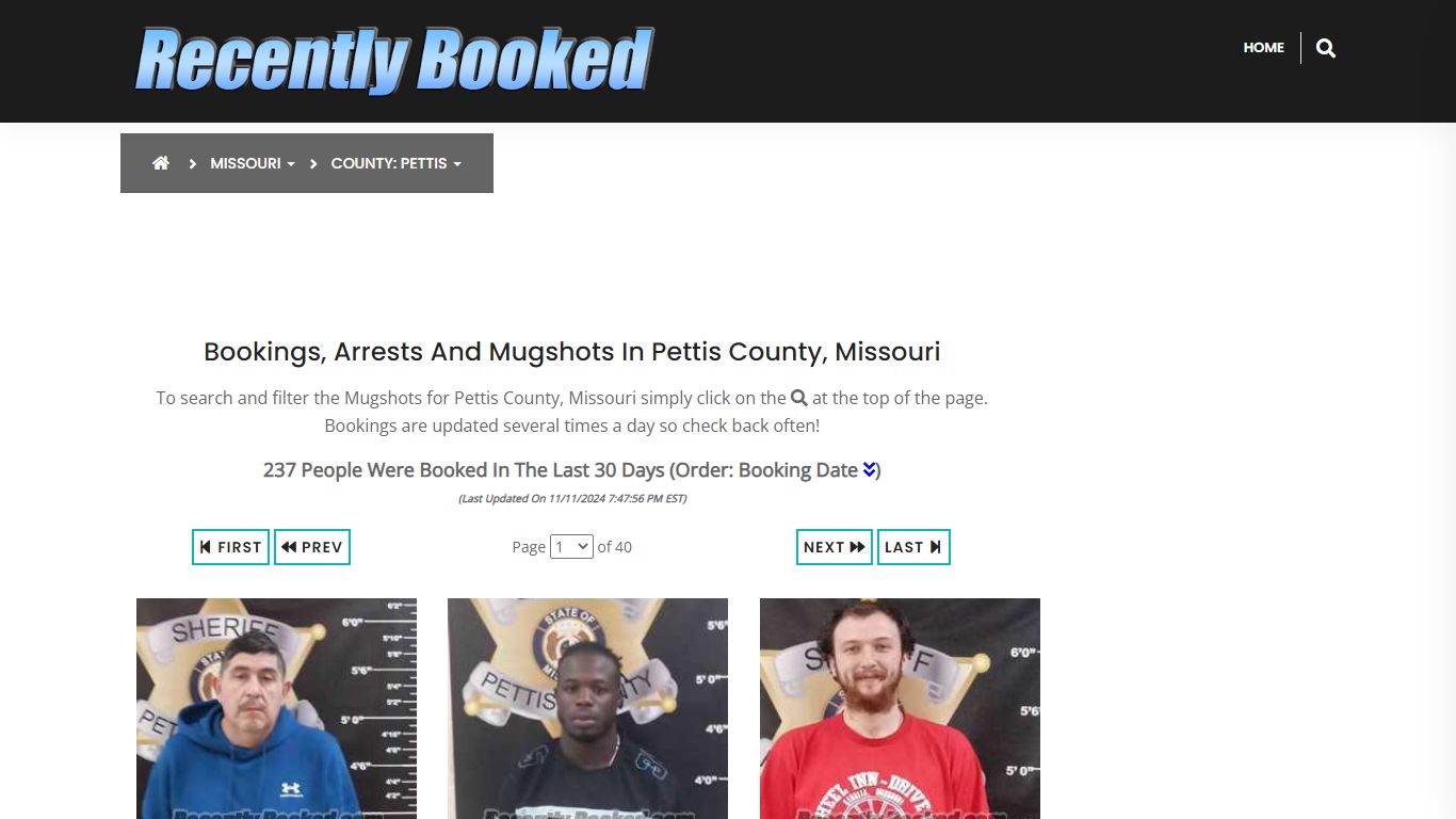 Bookings, Arrests and Mugshots in Pettis County, Missouri - Recently Booked