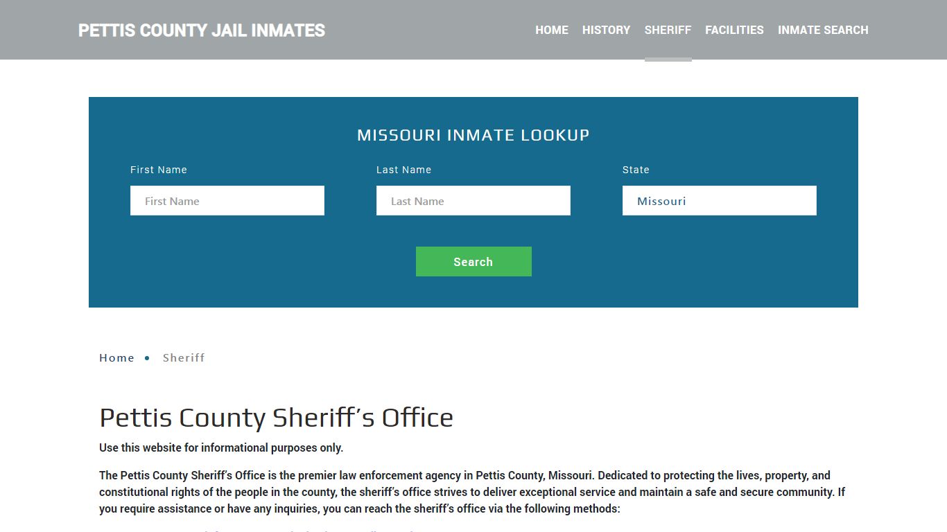 Pettis County Sheriff, MO Arrest Warrant Lookup